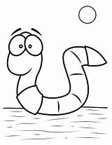 Coloring Worms Printable Sheet Animal Cute sketch template