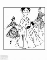Coloring Pages Vintage Fashion 50s Getcolorings Women Printable Color Book Americana Click sketch template