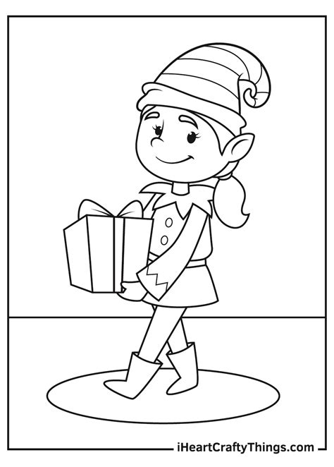 christmas elves coloring pages updated