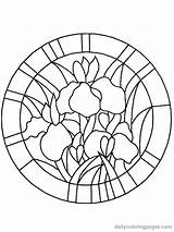 Coloring Stained Glass Pages Printable Window Flower Sheets Print Medieval Colouring Tiffany Kids Patterns Flowers Easter Stain Color Online Adult sketch template