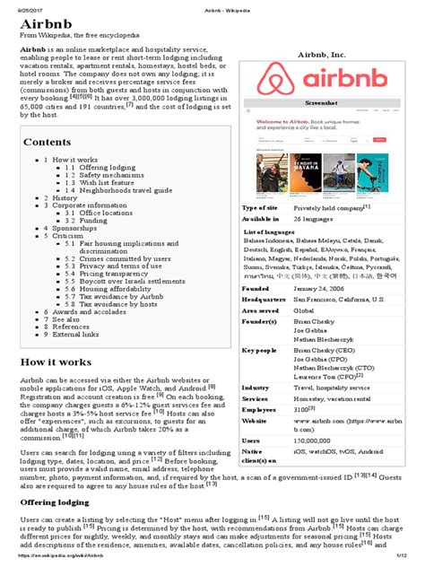 airbnb wikipedia airbnb business