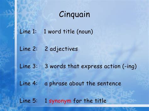 cinquain lesson