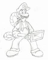 Mansion Coloring Luigis Pages Ghosts Luigi Template sketch template