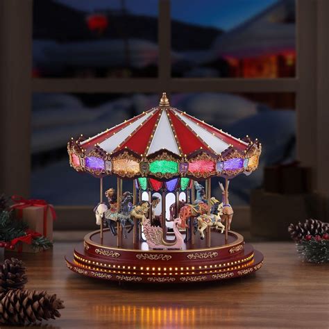 christmas animated led marquee deluxe carousel musical decoration christmas centerpieces