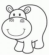Coloring Printable Hippo Pages Sheets Easy Source sketch template