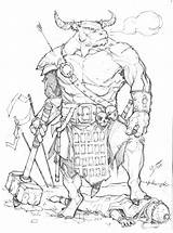 Minotaur Dunbar Max Deviantart Character Draw Coloring Warhammer Rpg Bard Armor Clothing Creatures Mythological Cthulhu Call Pages Inspiration Dragons Dungeons sketch template