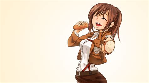 Attack On Titan Anime Mikasa Ackerman Bread Hd Wallpaper Anime