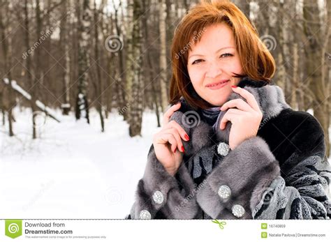 mature lady in fur