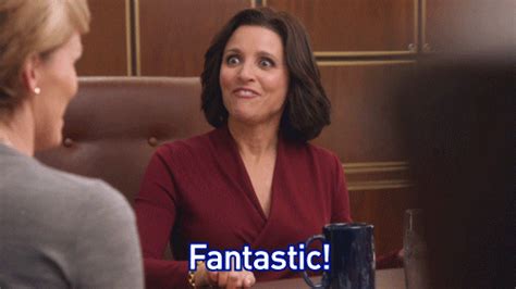 excited julia louis dreyfus by veep hbo find and share on giphy