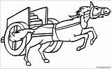 Horse Chariot Pulling Coloring Pages Color Online sketch template