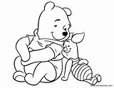 Pooh Piglet Winnie Coloring Pages Friends Disney sketch template