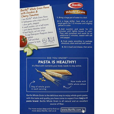 barilla penne pasta nutrition label labels ideas