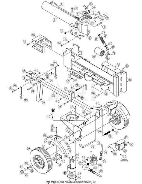 troy bilt bfb ls log splitter  parts diagram  general assembly