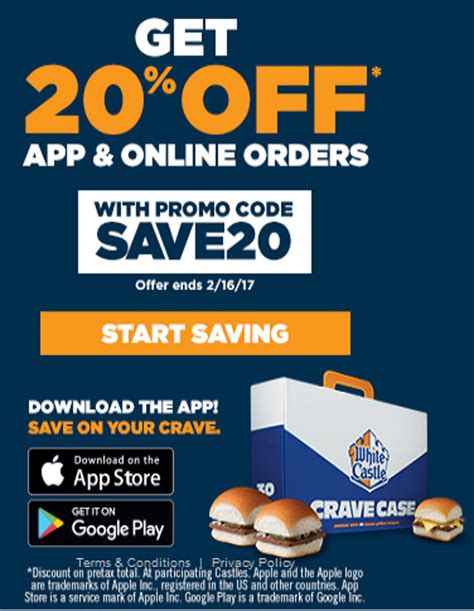 white castle october  coupons  promo codes