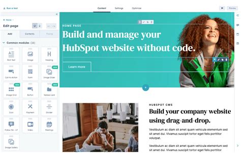 create   website   drag  drop builder hubspot