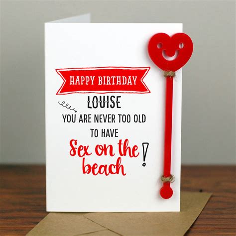 sex on the beach birthday card with cocktail stirrer by afewhometruths