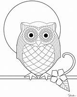 Owl Coloring Pages Embroidery Printable Pattern Sheet Sized Version Click Owls Paste Eat Don Color Sheets sketch template