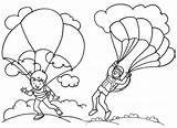 Skydiving Parachute Parachuting Mewarnai Coloringpagesfortoddlers sketch template
