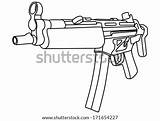 Gun Submachine Stock Illustration Mp5 Vector Shutterstock sketch template