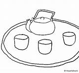 Tea Chinese Coloring Coloringcrew China sketch template