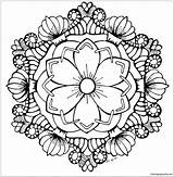 Mandala Pages August Flower Coloring Garden Color Adults sketch template