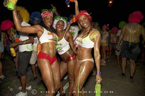 Girls From The J Ouvert Band Red Ants At Trinidad Carnival