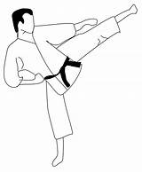Karate Coloring Kick Visiter Karaté sketch template