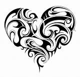 Maori Coeur Tattoos Lint Hart Vectorielle sketch template