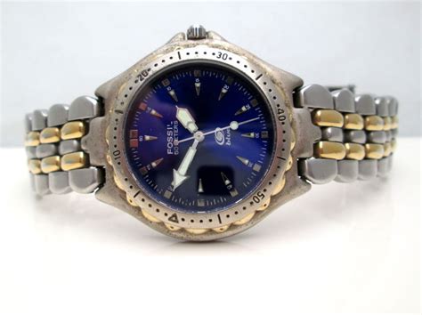 fossil blue vintage mens  catawiki