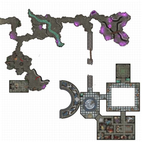 underground aboleth lair  sunken ruins dndmaps cartographers guild scale map building map