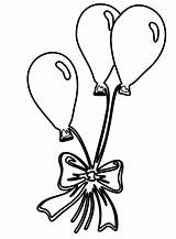 Ribbon Coloring Pages Balloons Three sketch template