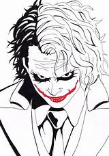 Joker Heath Ledger Pencil Coringa Wonder Adulti sketch template