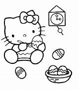 Coloring Pages Kitty Hello Easter Library Clipart sketch template
