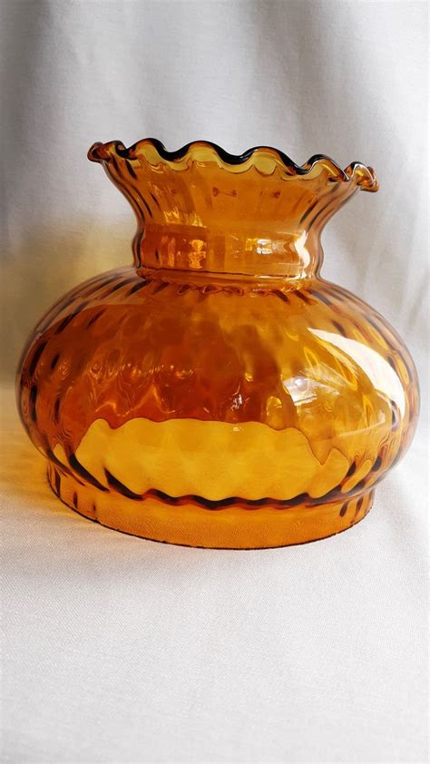 Vintage Fenton Amber Glass Replacement Lamp Shade Hobnail Etsy