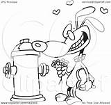 Outline Hydrant Fire Trying Court Dog Toonaday Royalty Cartoon Illustration Rf Clip sketch template