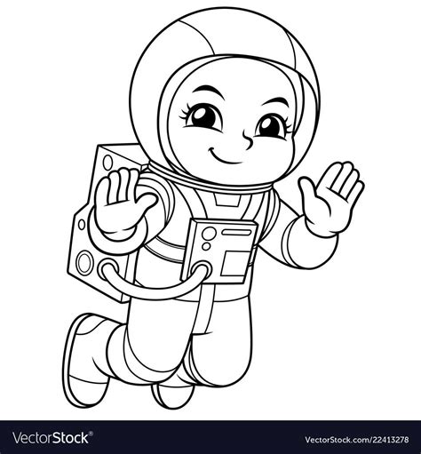 astronaut girl floating  empty space bw    preview