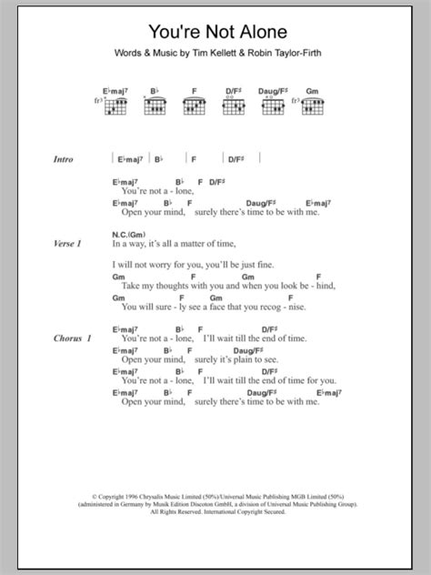 You Re Not Alone By Olive Guitar Chords Lyrics Guitar Instructor