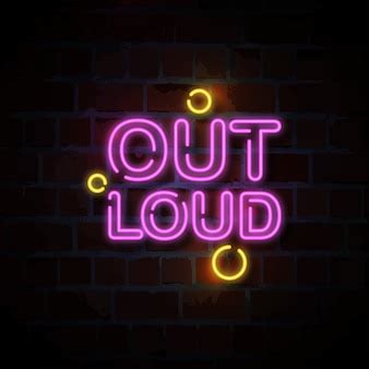 premium vector  loud text neon sign illustration