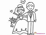 Groom Bride Coloring Pages Getcolorings Color sketch template