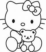 Kitty Hello Coloring Pages Kids Sheet Print Printable Sheets Saval на автор Am sketch template