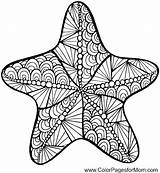 Coloring Pages Beach Sea Adult Printable Starfish Ocean Adults Star Urchin Summer Sunset Theme Colouring Color Getcolorings Mandala Themed Fun sketch template