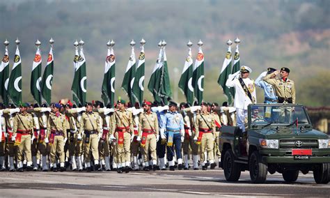 nation celebrates pakistan day   military parade gun salutes