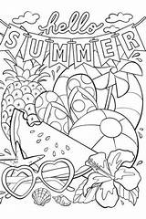 Coloring Pages Summer Hello Kids Sheets Cute Printables Printable Mandala Worksheets Choose Board Adult sketch template