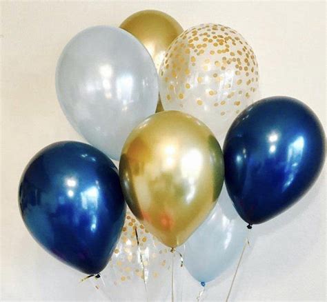 ballonnen blauw goud  stuks ballonnen blauw verjaardag geboorte bruiloft bolcom