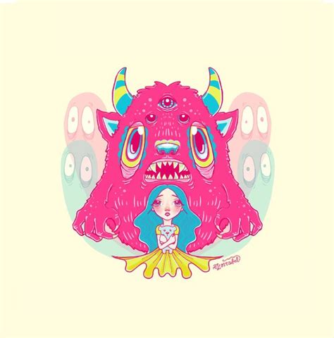 pink monster pink illustration