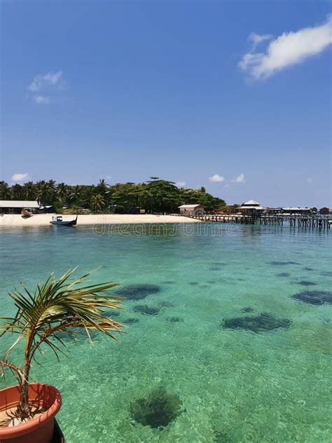 sabah island water resort scenery stock   royalty