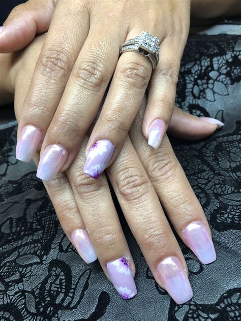 orchid nails white orchids holo pigment chrome beauty beauty