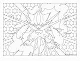 Zeraora Pokemon Coloring Mandala Windingpathsart sketch template