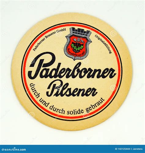 paderborner beer beer mat editorial stock image image  logo