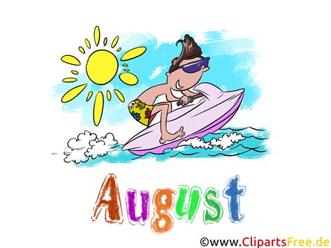 august illustration month clip art